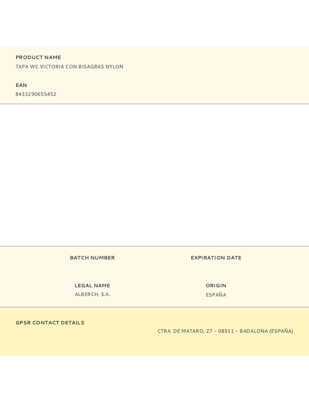 Tapa wc victoria con bisagras nylon