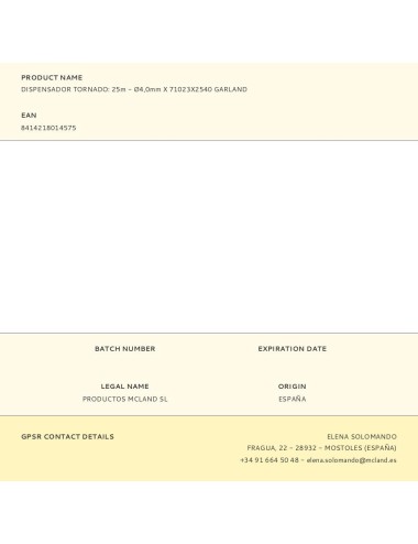 Dispensador tornado: 25m - ø4,0mm x 71023x2540 garland