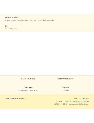 Dispensador typhoon: 32m - ø4,0mm 71024y3240 garland