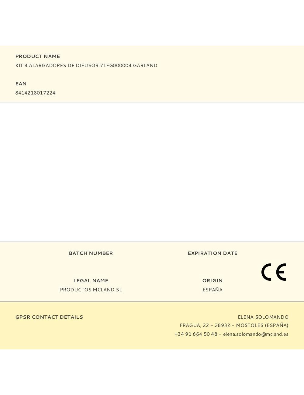 Kit 4 alargadores de difusor 71fg000004 garland