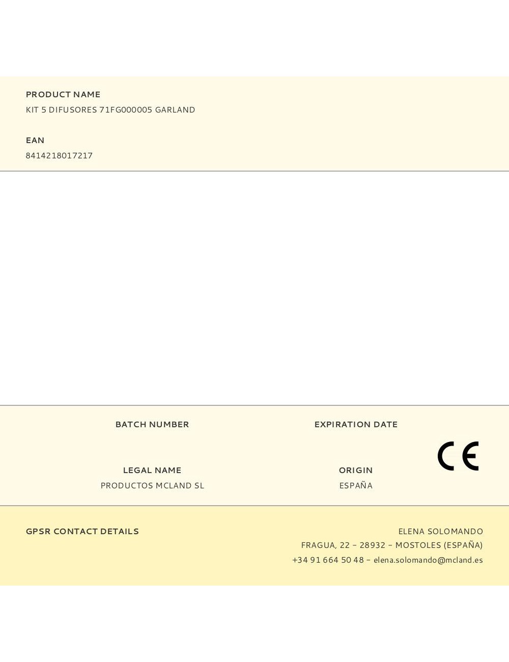 Kit 5 difusores 71fg000005 garland