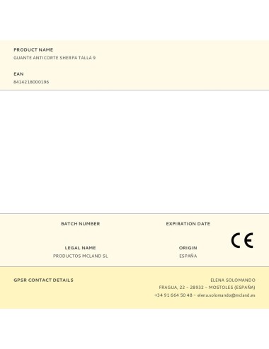 Guante piel sintética anticorte sherpa, t-09