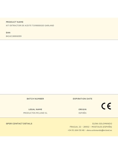 Kit extractor de aceite 7199000020 garland