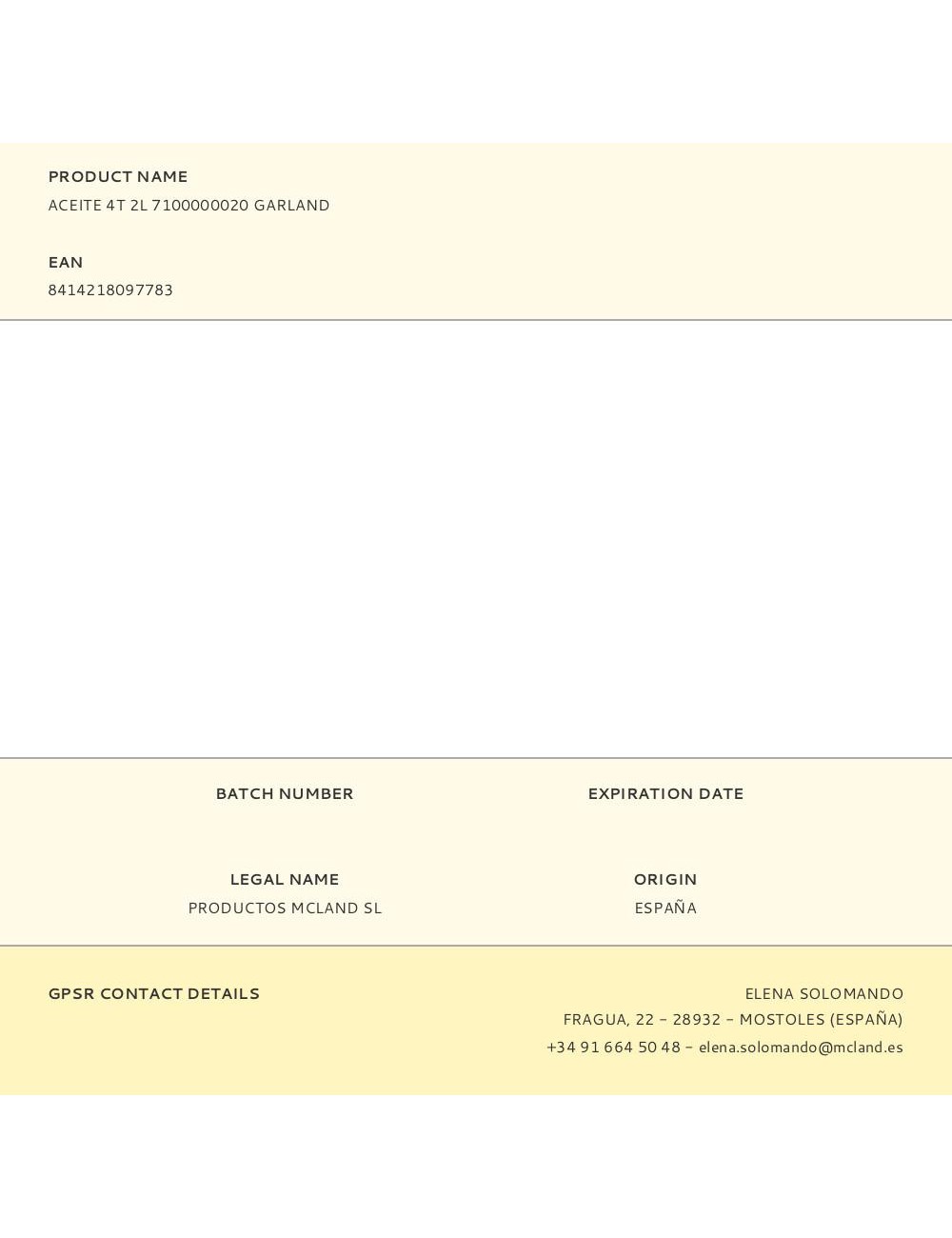 Aceite 4t 2l 7100000020 garland