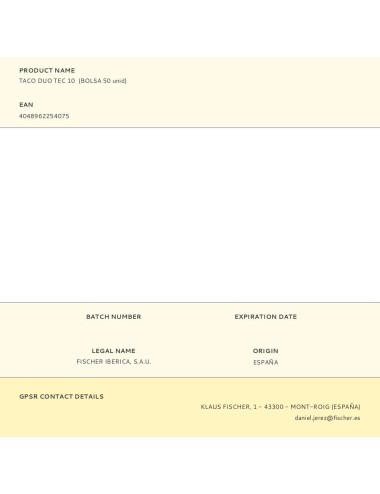 Taco duo tec 10 (bolsa 50 unid)