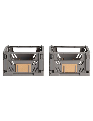 Caja almacenaje plegable gris 17 x 12.5 x 7 cm set 2 piezas