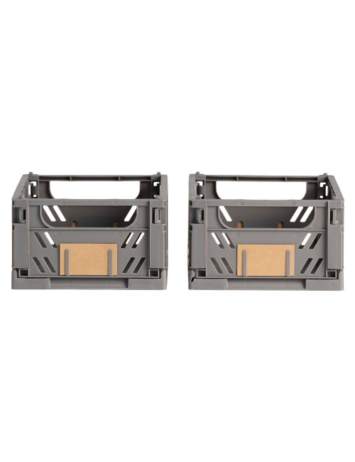 Caja almacenaje plegable gris 17 x 12.5 x 7 cm set 2 piezas