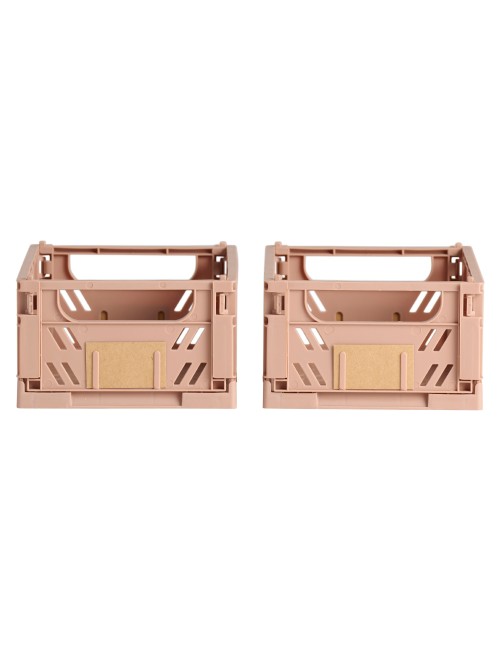 Caja almacenaje plegable arena 17 x 12,5 x 7 cm set 2 piezas