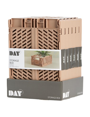 Caja almacenaje plegable arena 33 x 24,5 x 15 cm