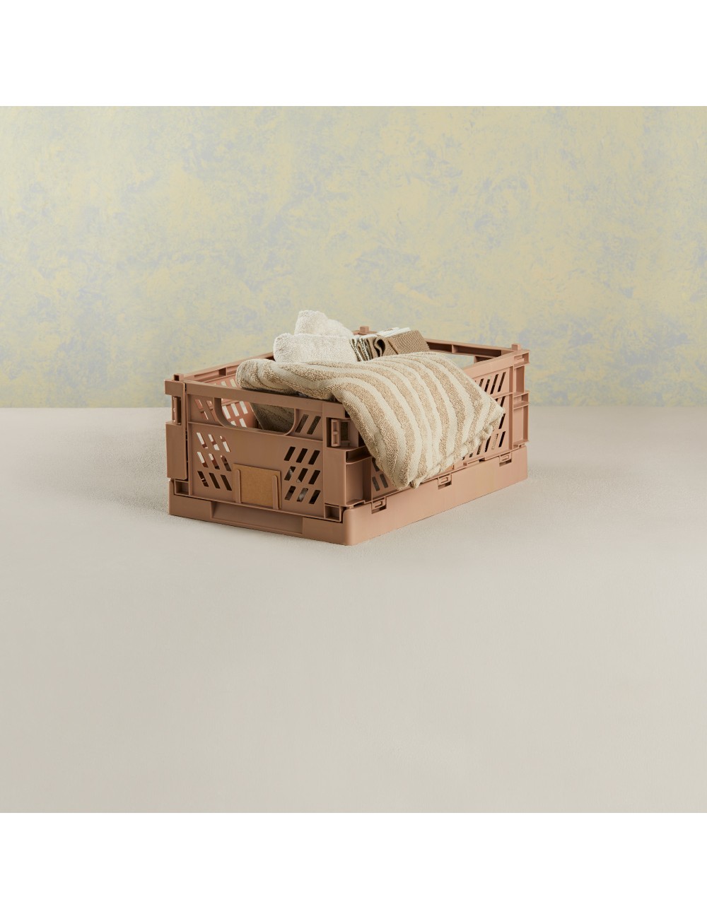 Caja almacenaje plegable arena 50 x 33 x 25 cm