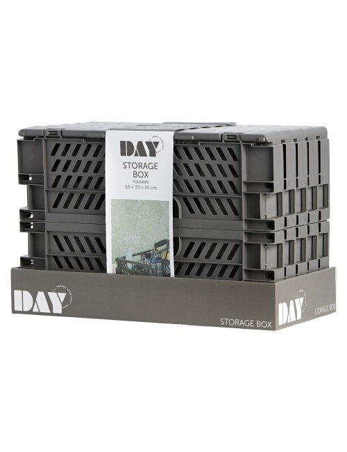 Caja almacenaje plegable gris 50 x 33 x 25 cm