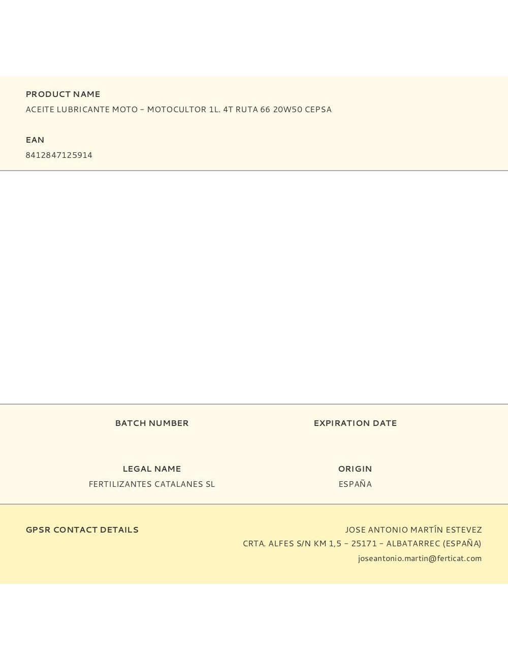 Aceite lubricante moto - motocultor 1l. 4t ruta 66 20w50 cepsa