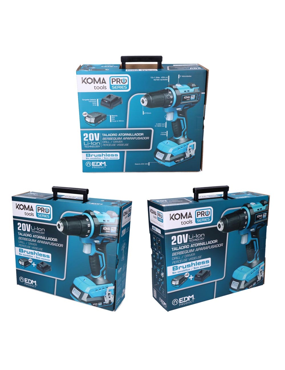 Kit taladro atornillador brushless 20 v