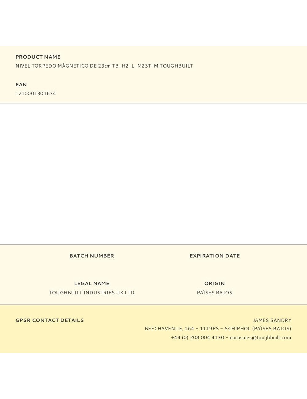 Nivel torpedo mágnetico de 23cm tb-h2-l-m23t-m toughbuilt