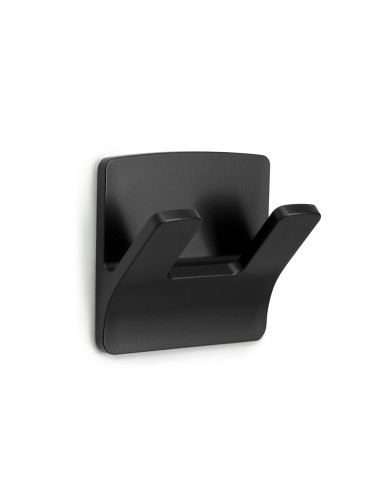 Colgador resistente al agua modelo rama doble negro mate (blister)