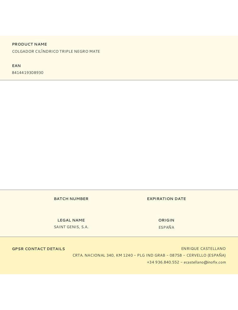 Colgador cilíndrico triple negro mate