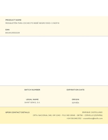 Mosquetón para cochecito bebé negro 5503-3 inofix