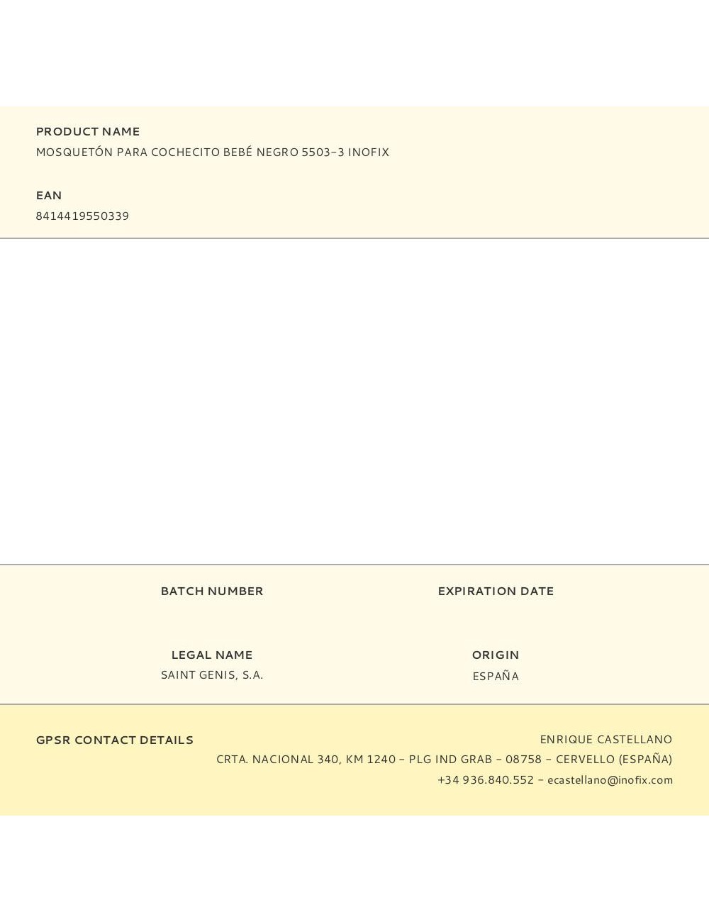 Mosquetón para cochecito bebé negro 5503-3 inofix