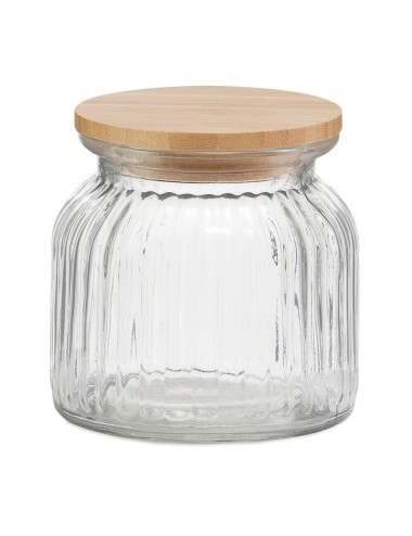 Bote de cocina de vidrio + bambú 600 ml