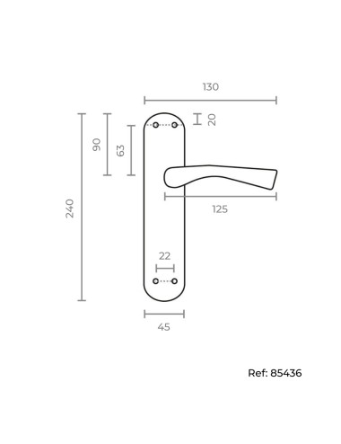 Blister juego de manillas 707 niquel satinado edm