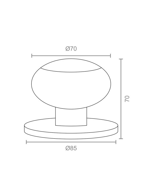 Blister pomo puerta liso pp02 70mm inox. micel