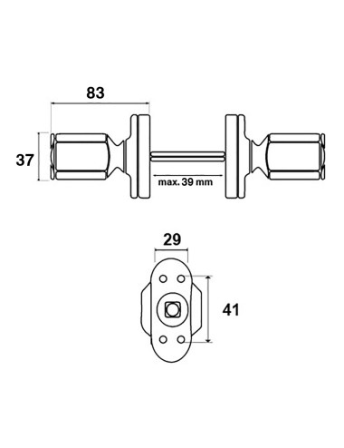 Pomo recuperable 6807 de aluminio negro