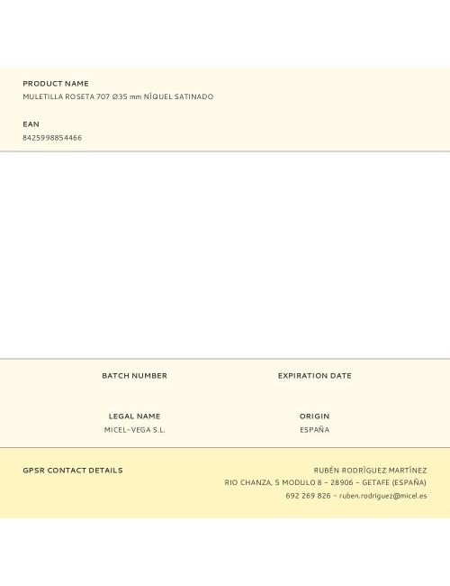 Muletilla roseta 707 ø35 mm níquel satinado