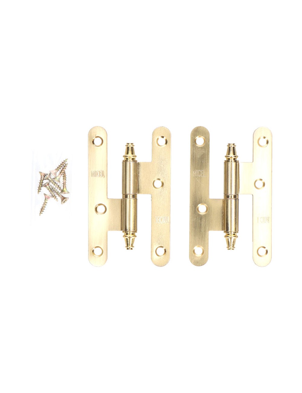 Pernio con remate pn03 izquierda 100x58mm latón satinado