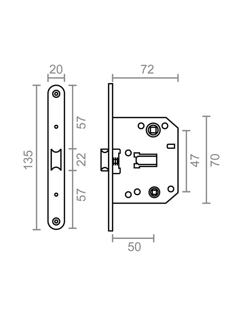 Blister picaporte condena c/r pct01 47mm ltd micel