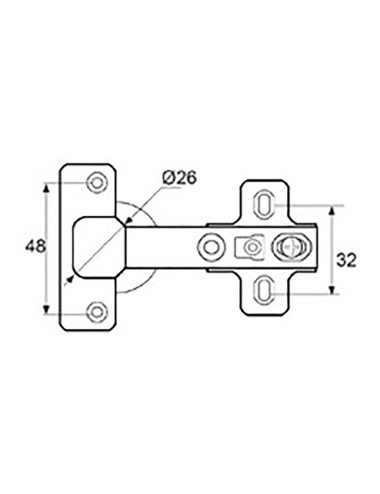 Blister bisagra cazoleta recta bc01 26mm zn edm