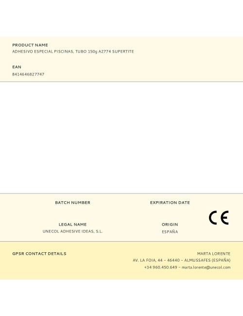 Adhesivo especial piscinas 150 g