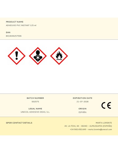 Adhesivo pvc instant 125 ml