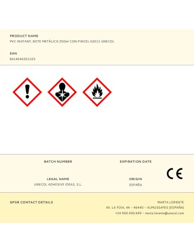 Adhesivo pvc instant bote con pincel 250 ml