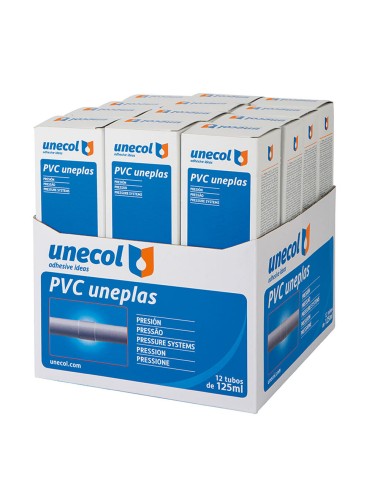 Adhesivo pvc uneplas tubo 125 ml estuche + dispensador