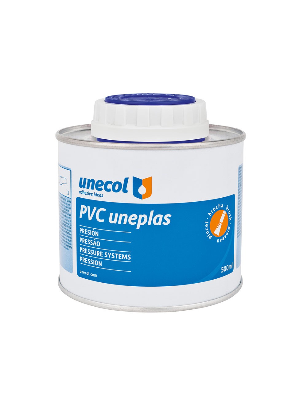 Adhesivo pvc uneplas bote con pincel 500 ml
