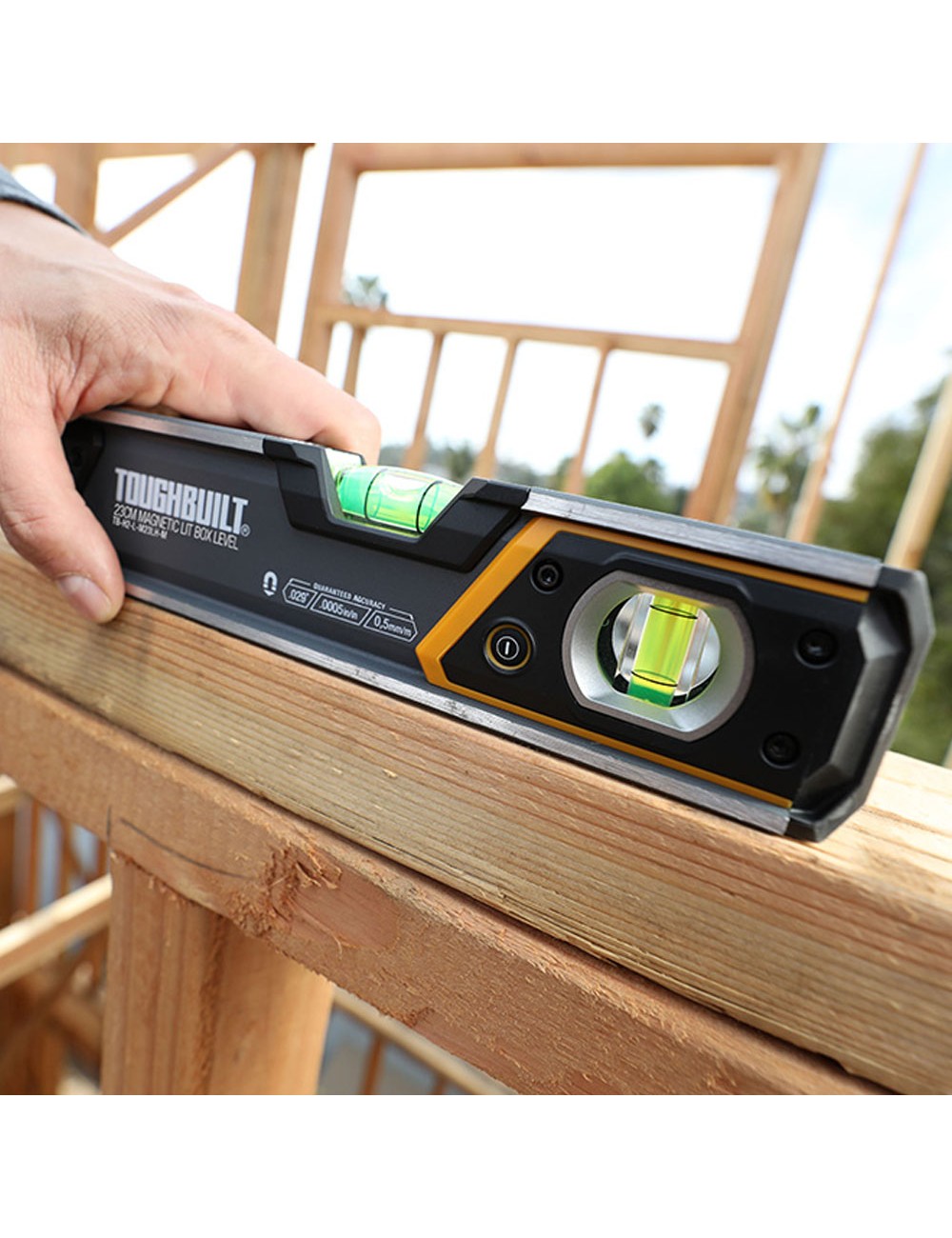 Nivel magnético tubular burbuja iluminada de 23cm tb-h2-l-m23-lh-m toughbuilt