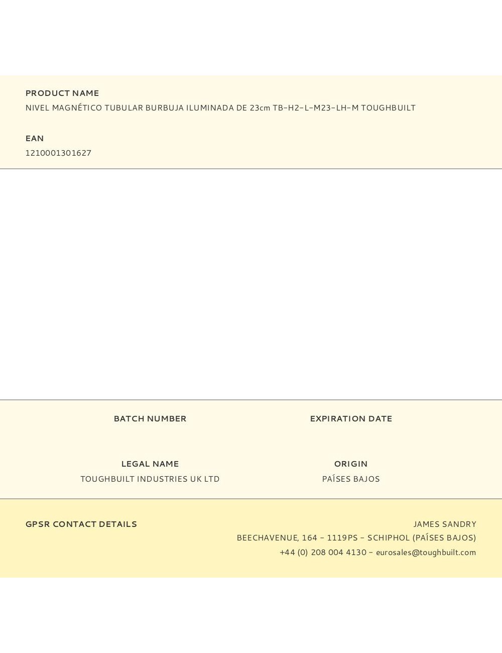 Nivel magnético tubular burbuja iluminada de 23cm tb-h2-l-m23-lh-m toughbuilt