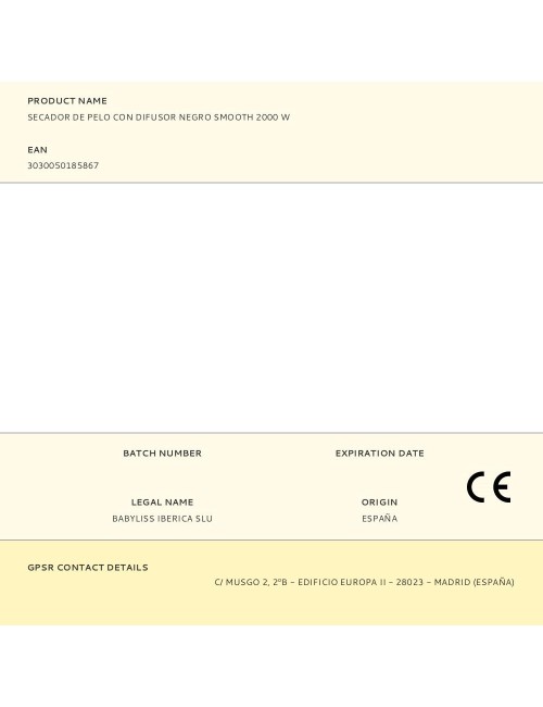 Secador de pelo con difusor negro smooth 2000 w