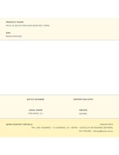 Pack 10 hojas para rascador ref: 39492