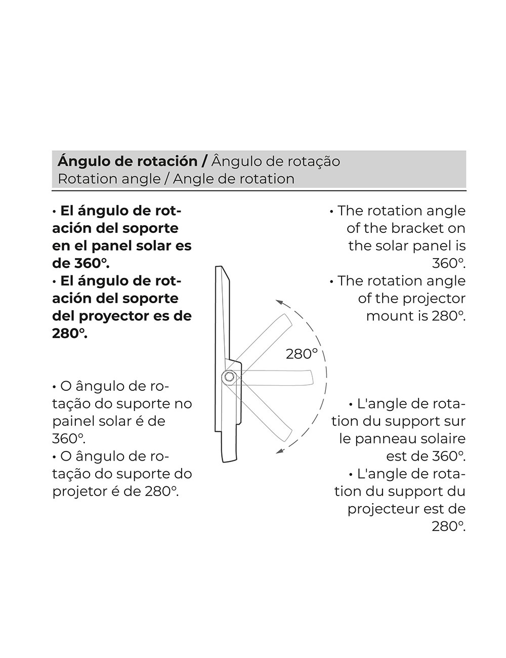 Foco proyector led solar 200 w 1500 lm 6500 k luz fría
