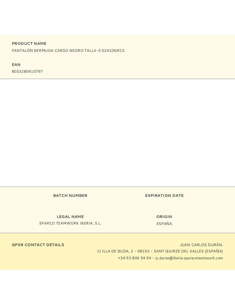 Pantalón bermuda cargo negro talla-s 02410nr1s