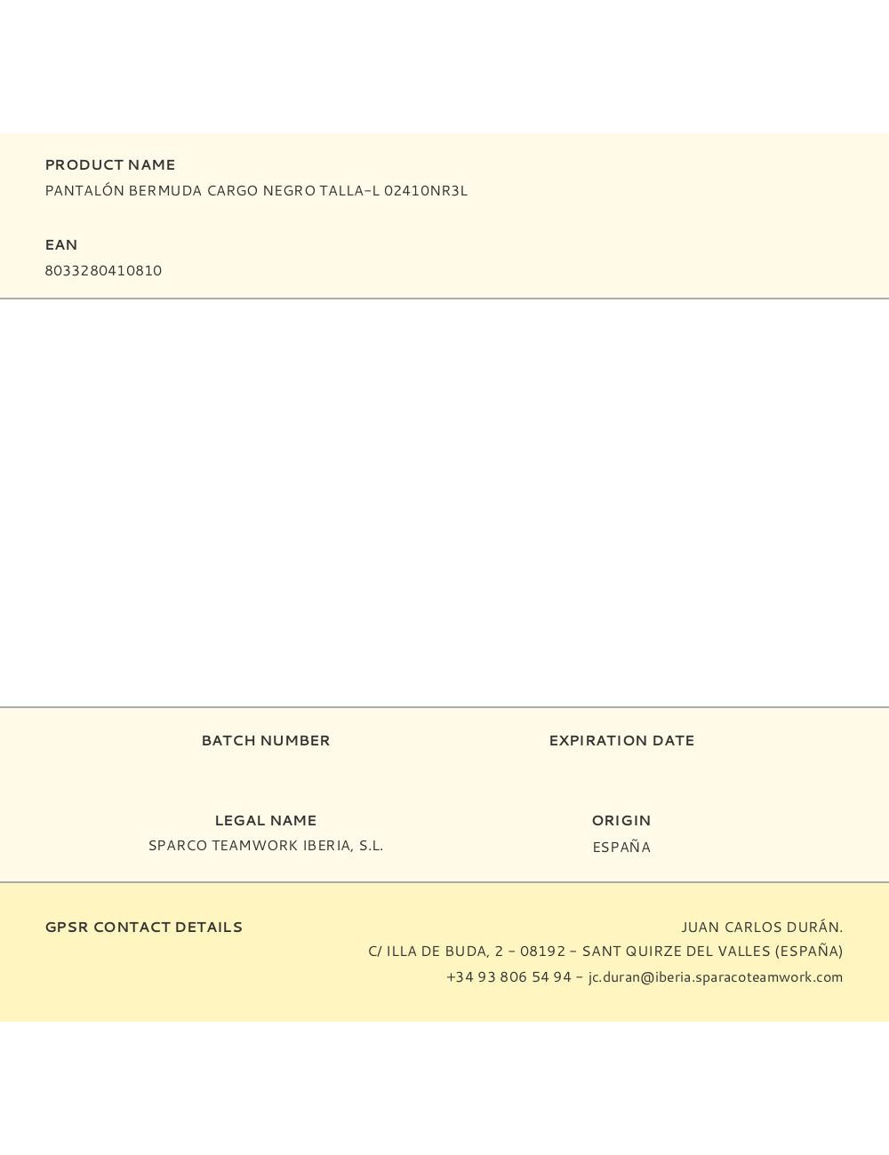 Pantalón bermuda cargo negro talla-l 02410nr3l