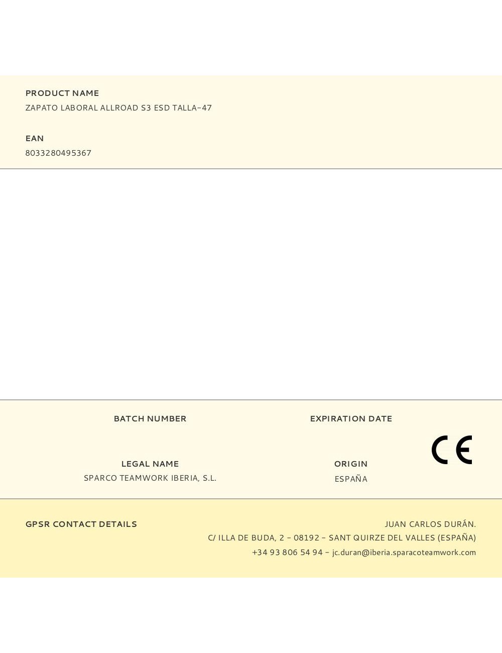 Zapato laboral allroad s3 esd talla-47