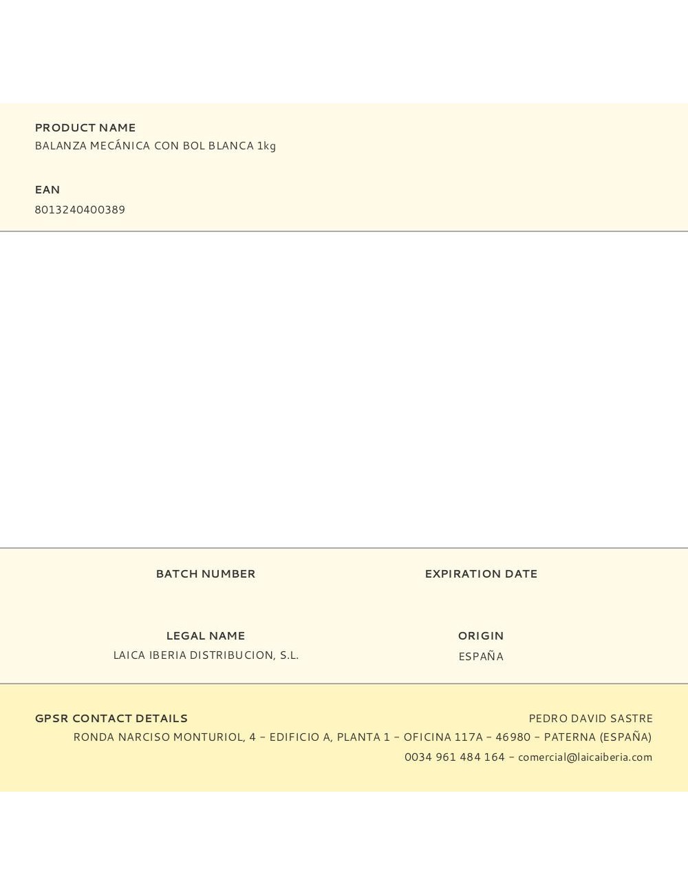 Balanza mecánica con bol blanca 1kg