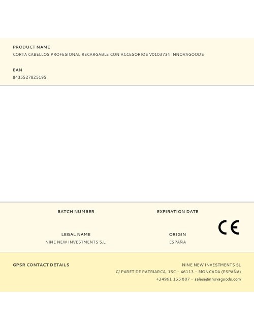 Corta cabellos profesional recargable con accesorios v0103734 innovagoods