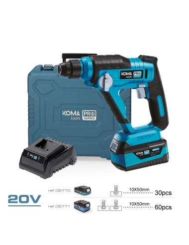 Kit martillo percutor compacto 20 v, batería y cargador