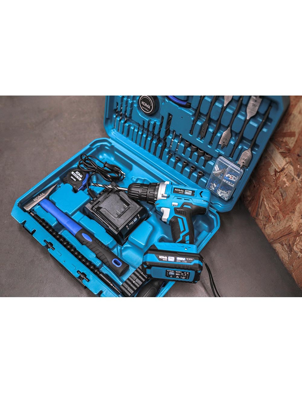 Kit taladro atornillador 20 v con 70 accesorios con batería y cargador