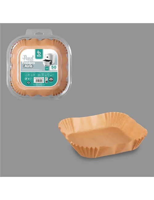 Papel cuadrado freidora aire 16 x 16 x 4,5 cm