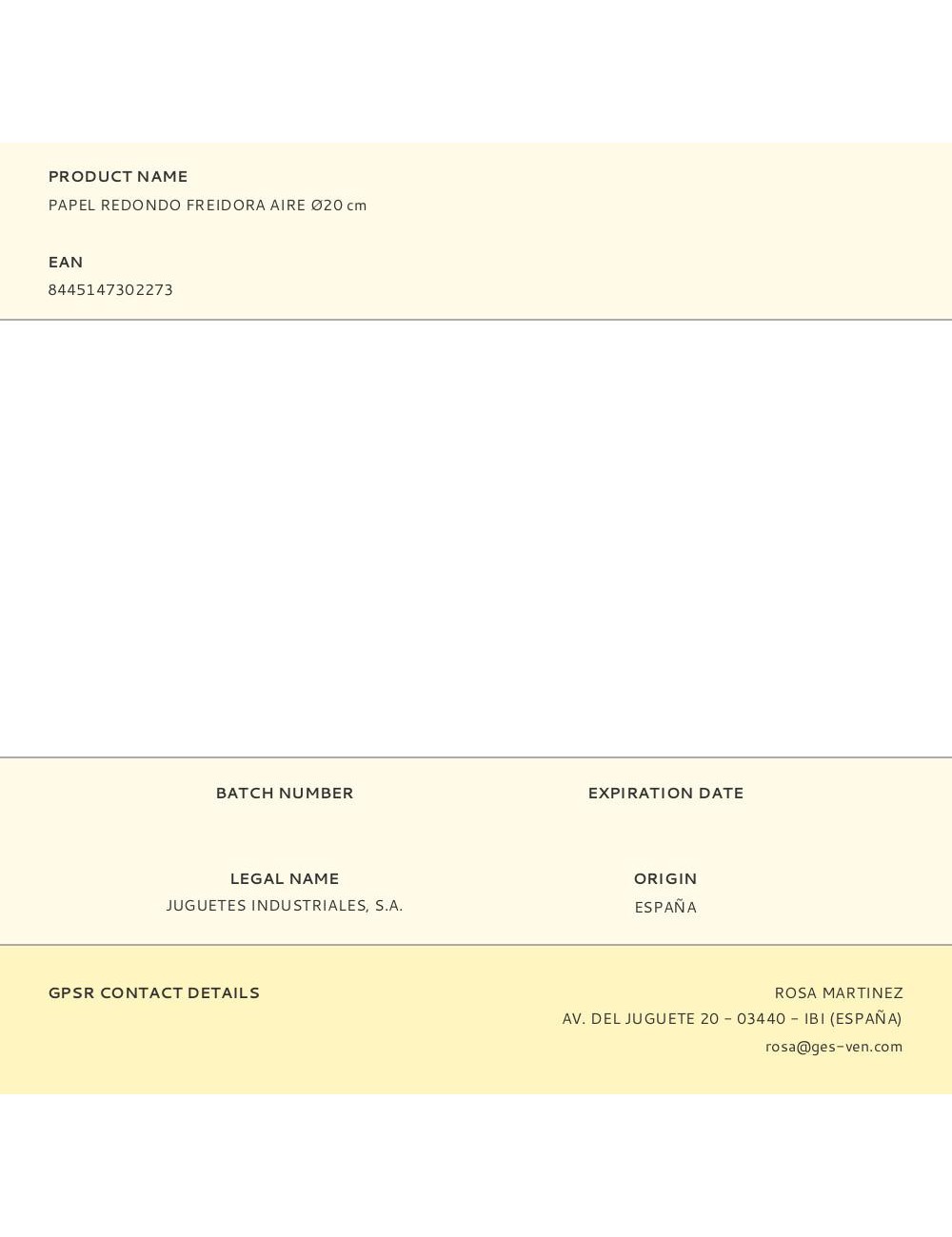 Papel redondo freidora aire ø20 cm