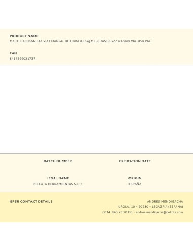 Martillo ebanista con mango de fibra 0,18 kg medidas: 90 x 273 x 18 mm